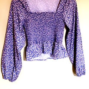 Floral long sleeve crop top